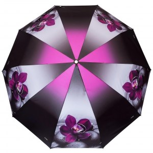 Яркий зонт с орхидеей, 10 спиц, Три Слона, автомат, арт.3103
